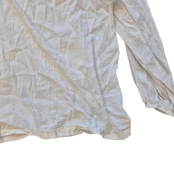 Old Navy Women's Ivory Cotton/Rayon Long Sleeve Prairie Pioneer Shirt w Buttons - Picture 4 of 10